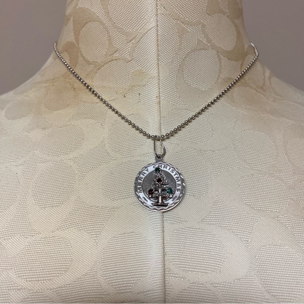 Silver Holiday Pendant Necklace